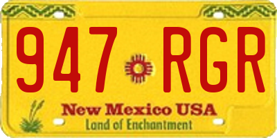 NM license plate 947RGR