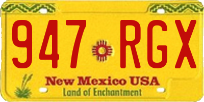 NM license plate 947RGX