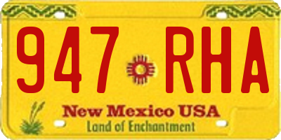 NM license plate 947RHA