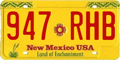 NM license plate 947RHB