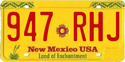 NM license plate 947RHJ