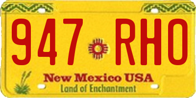 NM license plate 947RHO