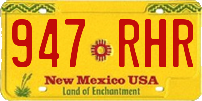 NM license plate 947RHR