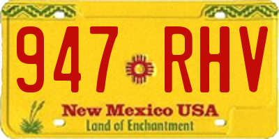 NM license plate 947RHV