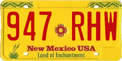 NM license plate 947RHW