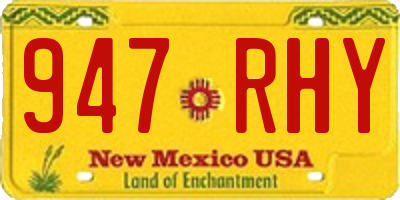 NM license plate 947RHY