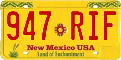 NM license plate 947RIF