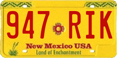 NM license plate 947RIK