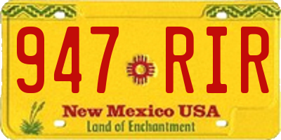 NM license plate 947RIR