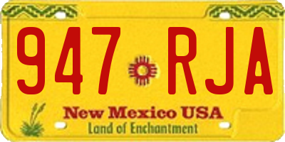 NM license plate 947RJA