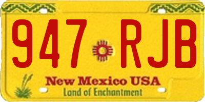 NM license plate 947RJB