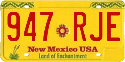 NM license plate 947RJE