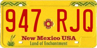 NM license plate 947RJQ