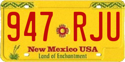 NM license plate 947RJU