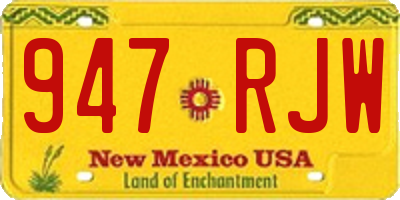 NM license plate 947RJW