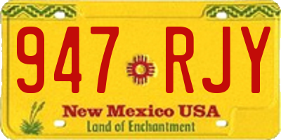 NM license plate 947RJY