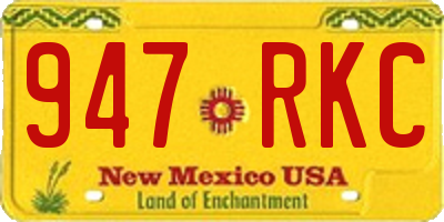 NM license plate 947RKC