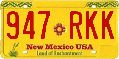 NM license plate 947RKK