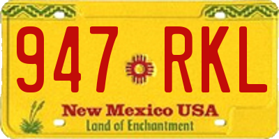 NM license plate 947RKL
