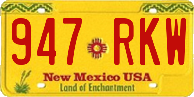 NM license plate 947RKW