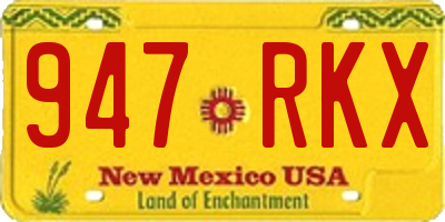 NM license plate 947RKX