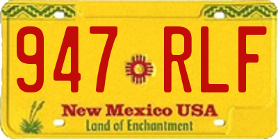 NM license plate 947RLF