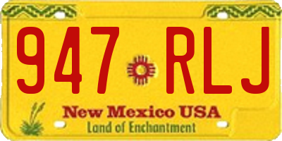 NM license plate 947RLJ