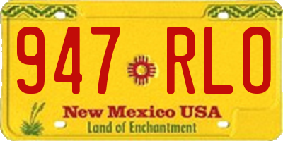 NM license plate 947RLO
