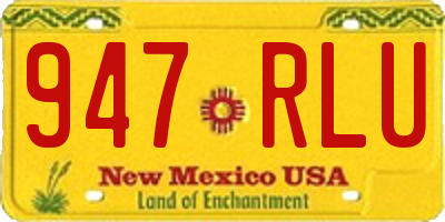 NM license plate 947RLU