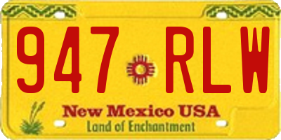 NM license plate 947RLW