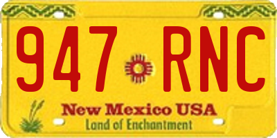 NM license plate 947RNC