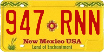 NM license plate 947RNN