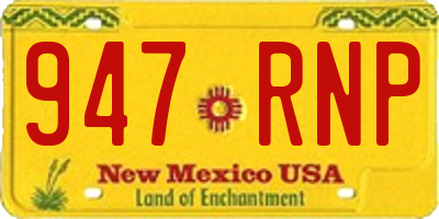 NM license plate 947RNP