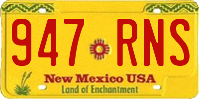 NM license plate 947RNS