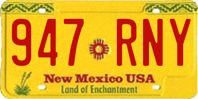 NM license plate 947RNY