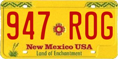 NM license plate 947ROG