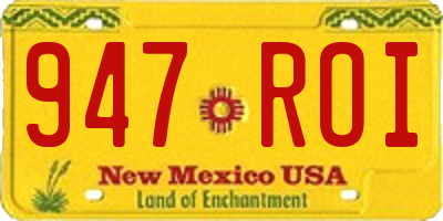 NM license plate 947ROI