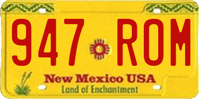 NM license plate 947ROM