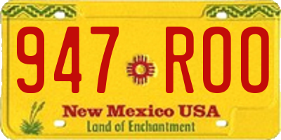 NM license plate 947ROO