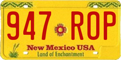 NM license plate 947ROP