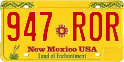 NM license plate 947ROR