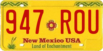 NM license plate 947ROU