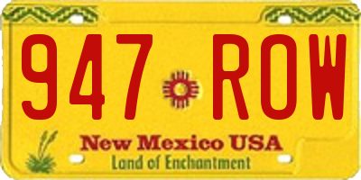 NM license plate 947ROW