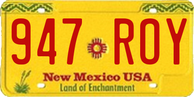 NM license plate 947ROY