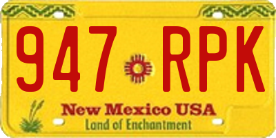 NM license plate 947RPK