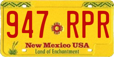 NM license plate 947RPR