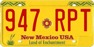 NM license plate 947RPT
