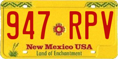 NM license plate 947RPV