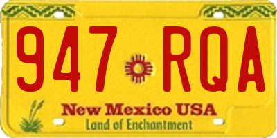 NM license plate 947RQA