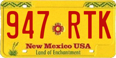 NM license plate 947RTK